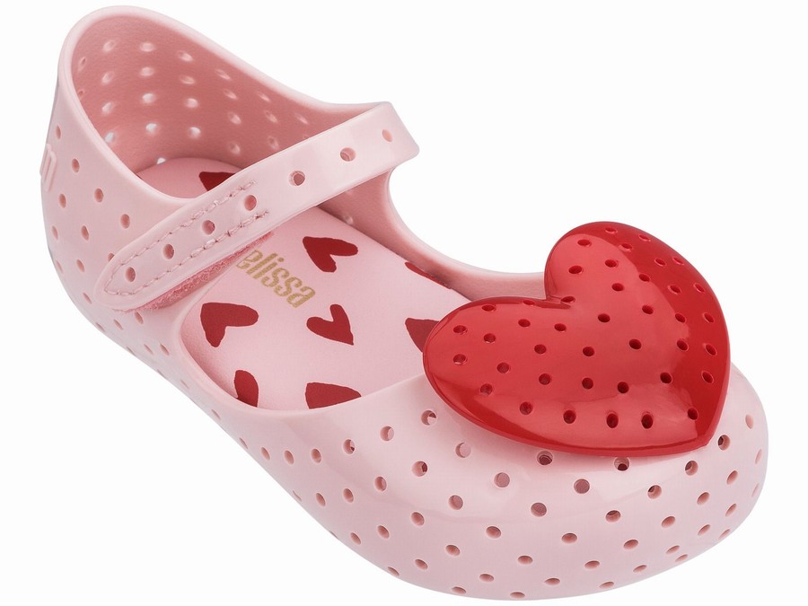 Bailarinas Mini Melissa Furadinha Heart Contrast Bebe - Rosas - Argentina FOU-635214